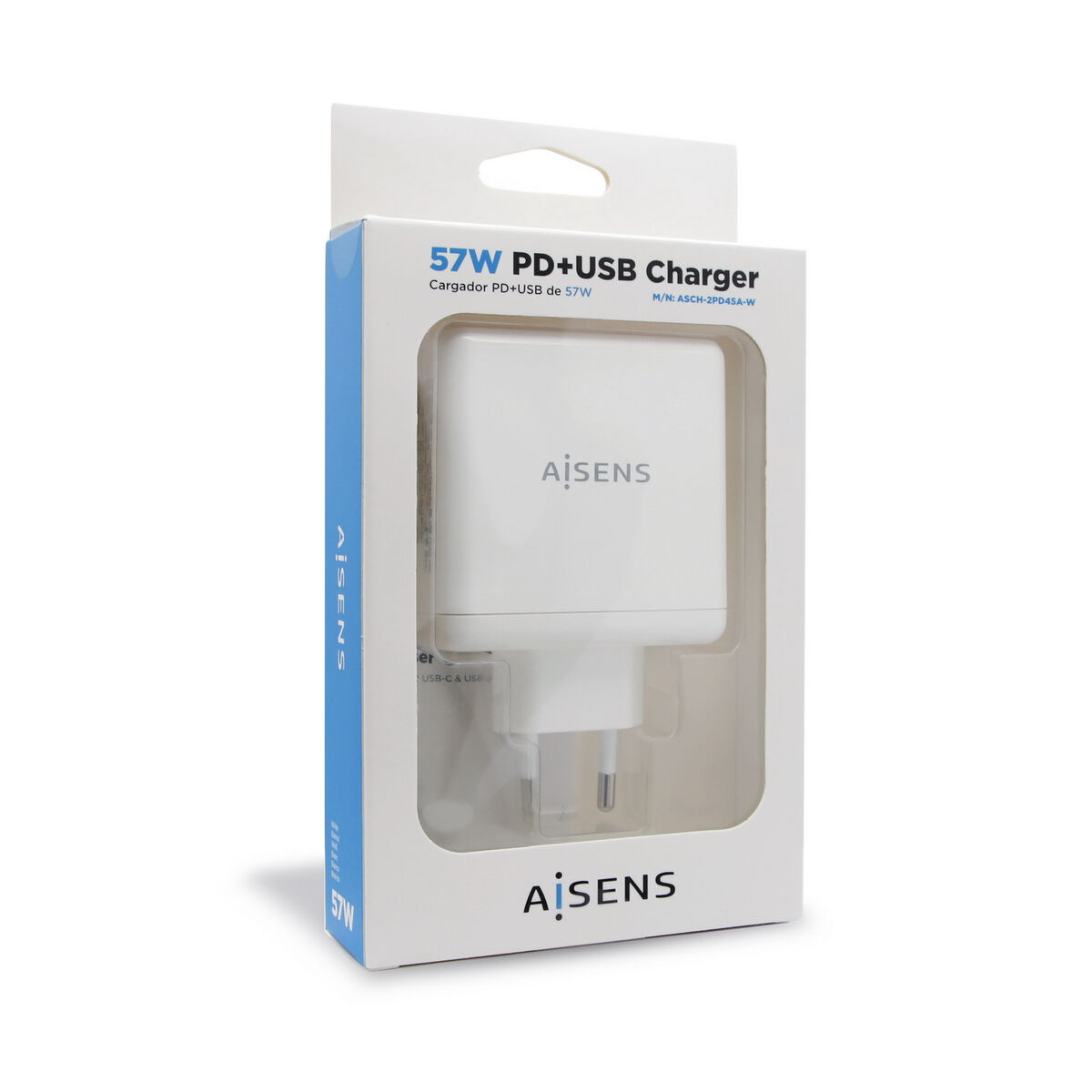 USB Seinalaadija Aisens PD 3.0 USB-C 57 W Valge